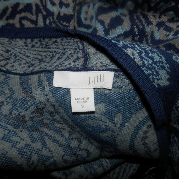 J. Jill Cardigan Sweater Blue Small Open Front - Picture 4 of 4